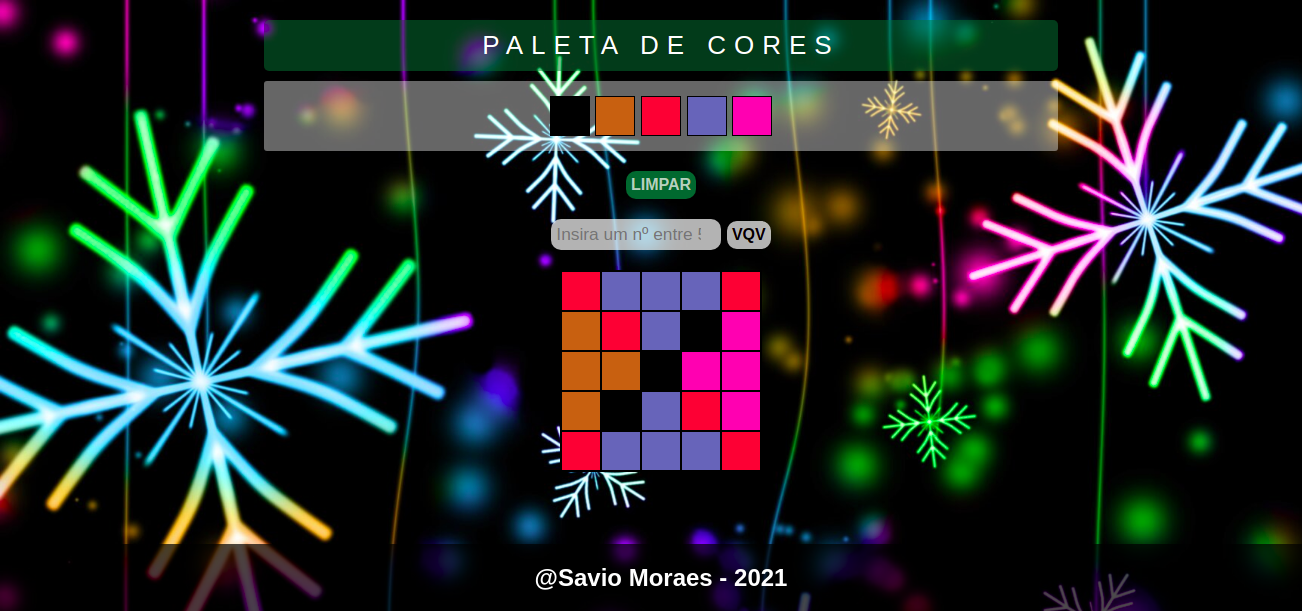 Página inicial do projeto Pixels Art