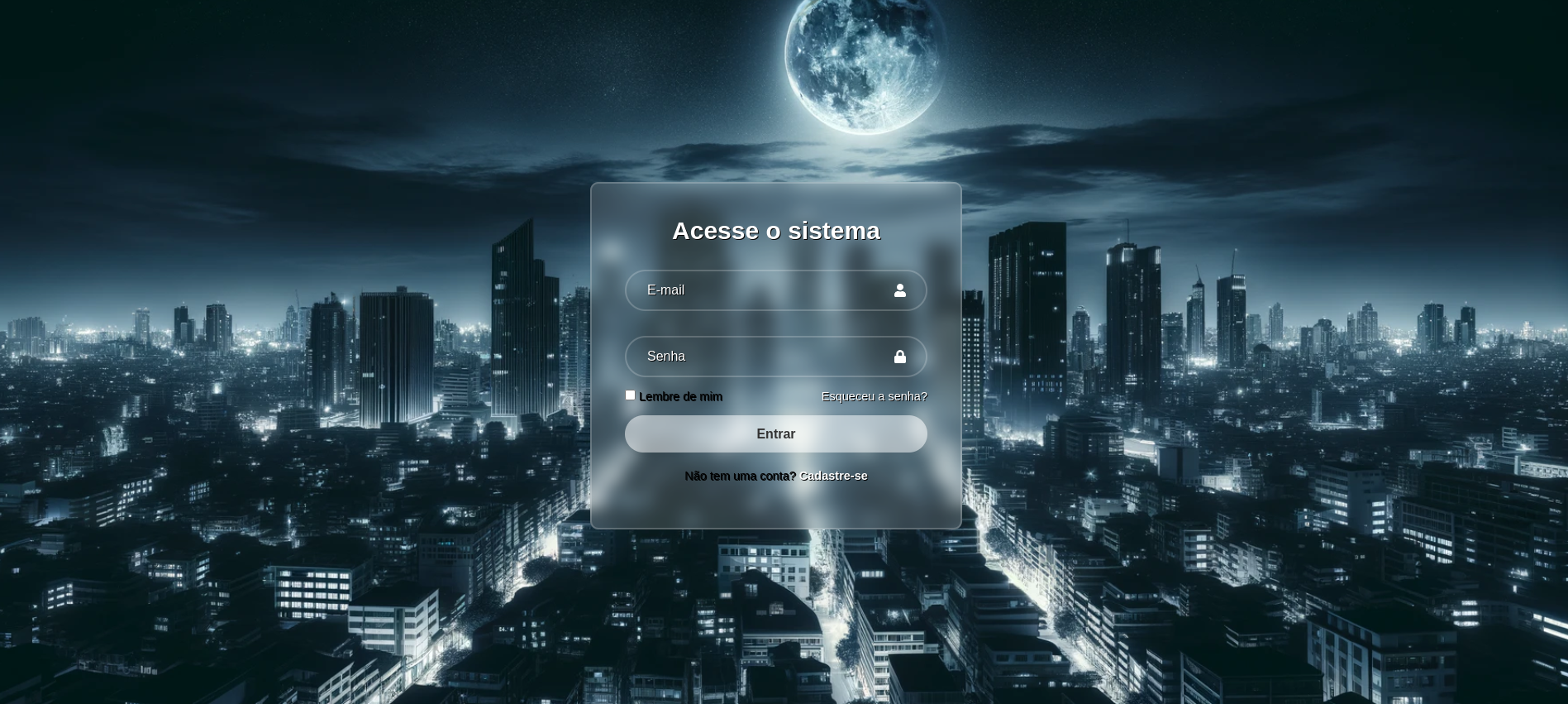 Tela de Login consytuída com React